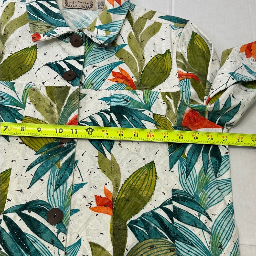 LifeStyle Tropical Button Down Jacket Womens Size XL‎ Resortwear Vacation Beach - Picture 8 of 10
